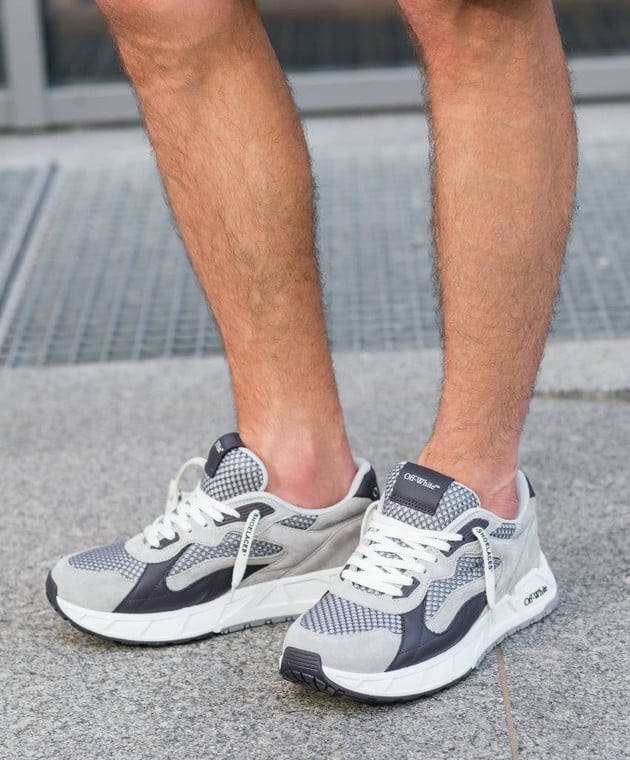 スニーカー Off-White OMIA289S24LEA001 KICK OFF Sneakers Off-White - Kick Off logo combo sneakers in gray