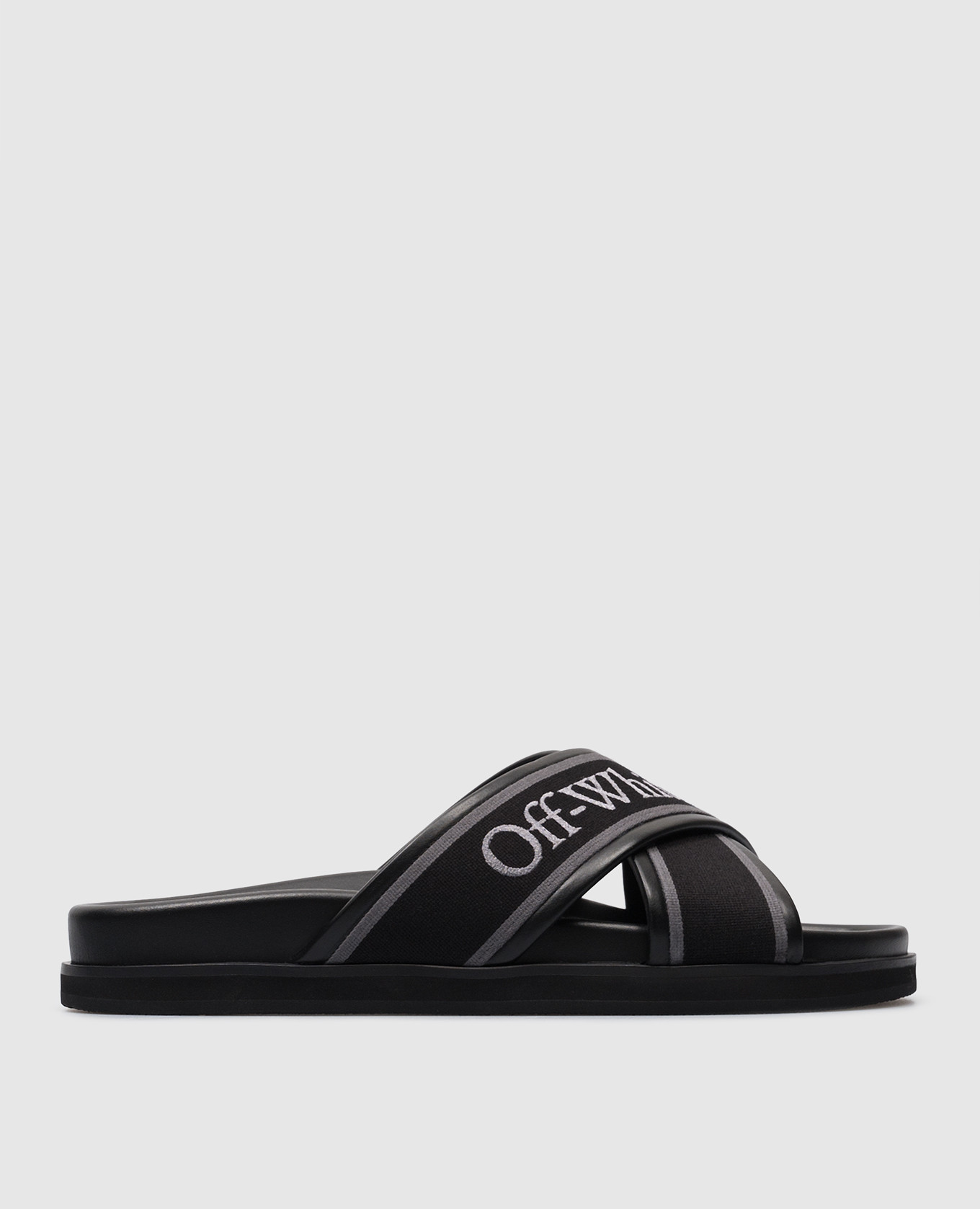 Black cloud criss cross logo print combo flip flops off-white