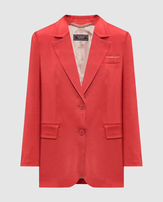Red jacket with monil chain