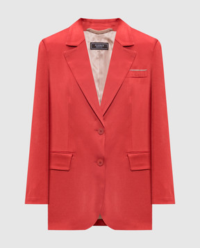 Peserico Red jacket with monil chain E01100U04270