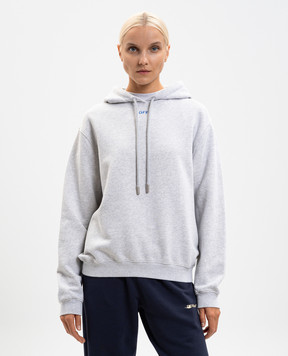 Off-White Barber Shop grey melange hoodie 2BB035F25FLE004