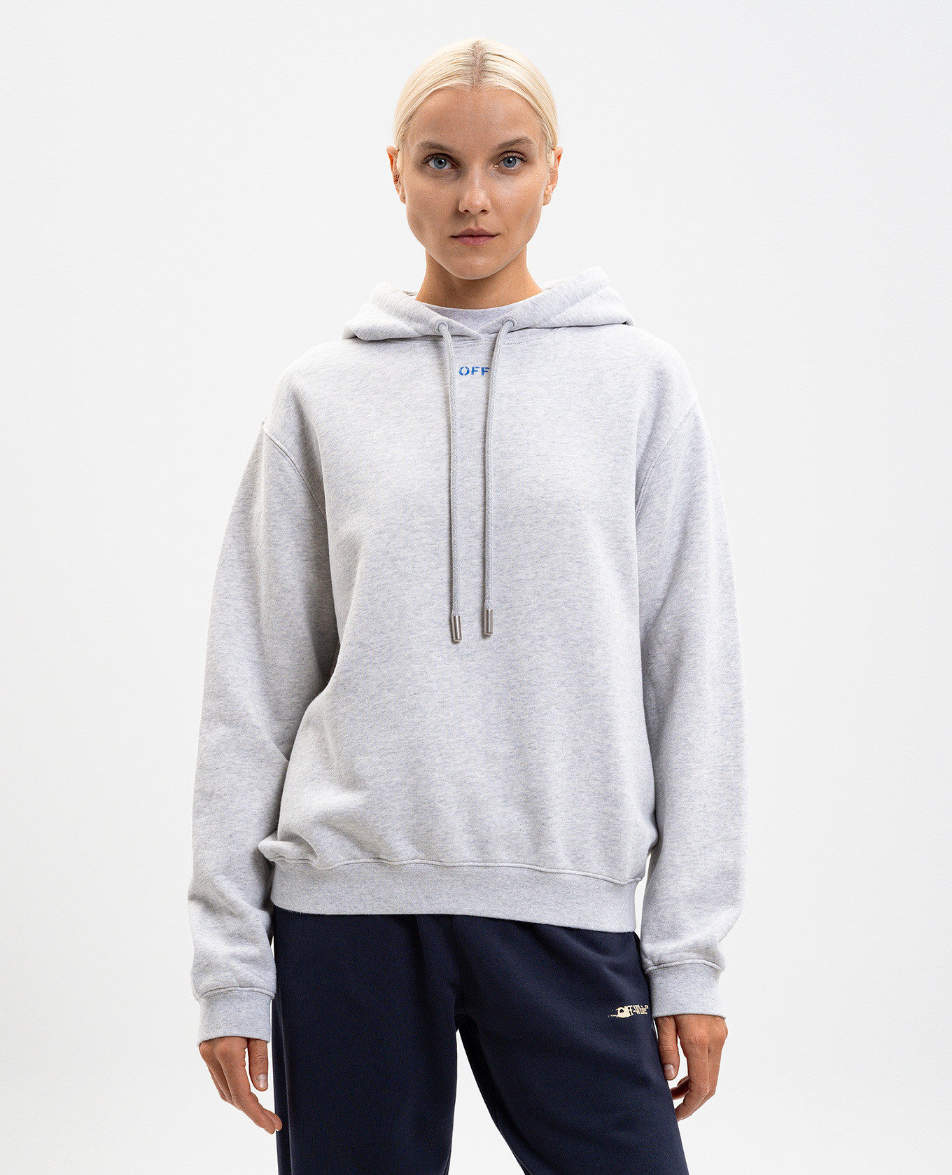 Barber Shop grey melange hoodie Off-White 3