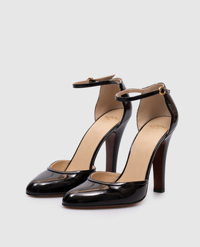 Valentino Black leather glossy shoes with emblem 7W2S0MI2ZJM