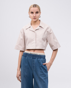 Palm Angels Beige striped blouse PWGG008S25FAB001