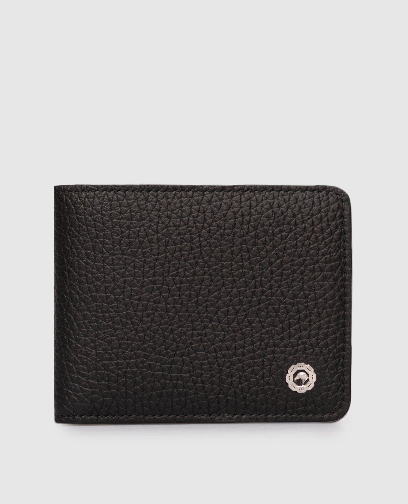 

Black leather wallet with palladium-plated emblem Stefano Ricci