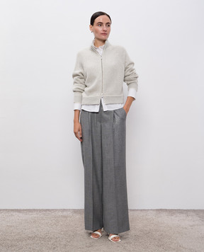 Peserico Gray wool pants P0419403363