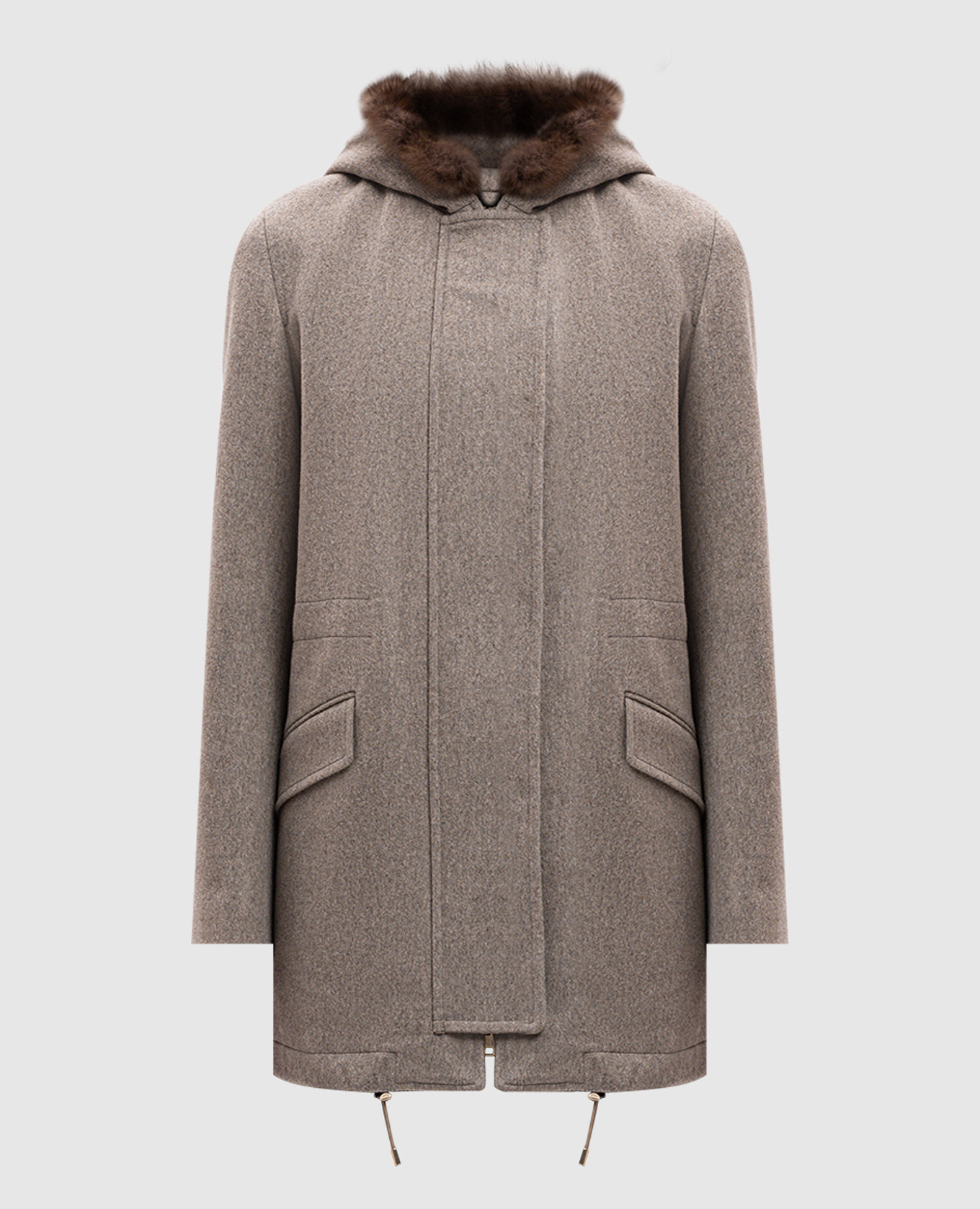 

Beige coat made of wool with fur Heresis