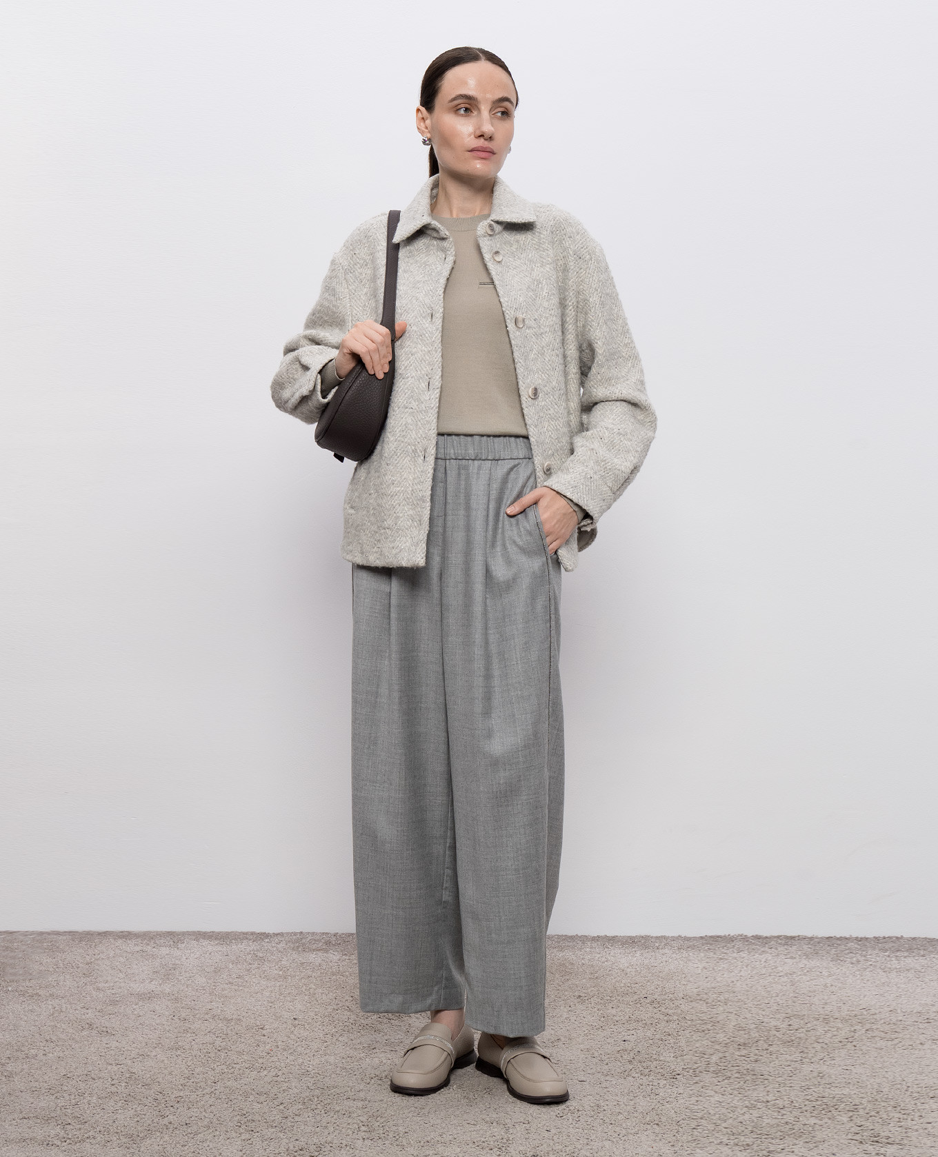 

Gray wool pants with lurex Peserico, Grey