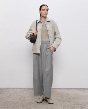 Peserico Gray wool pants with lurex P04151D03359