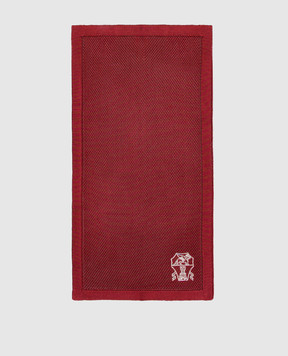 Brunello Cucinelli Burgundy silk pachet scarf MI8690091P
