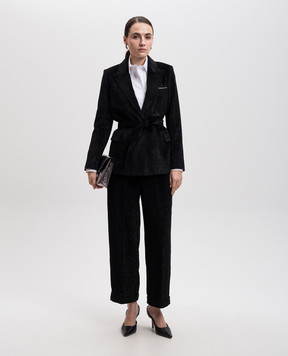 Peserico Black corduroy pants with lurex E0403601595
