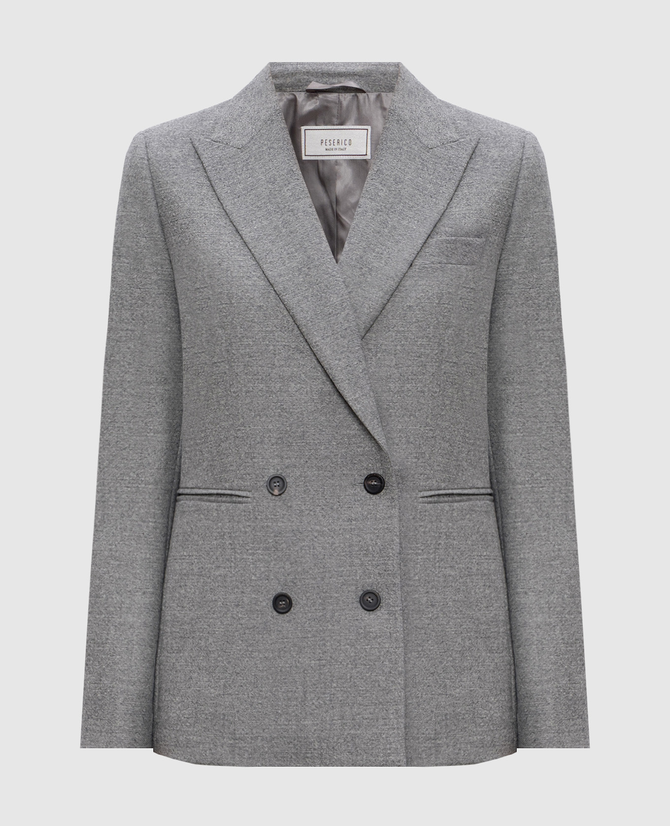 Gray double-breasted wool jacket Peserico