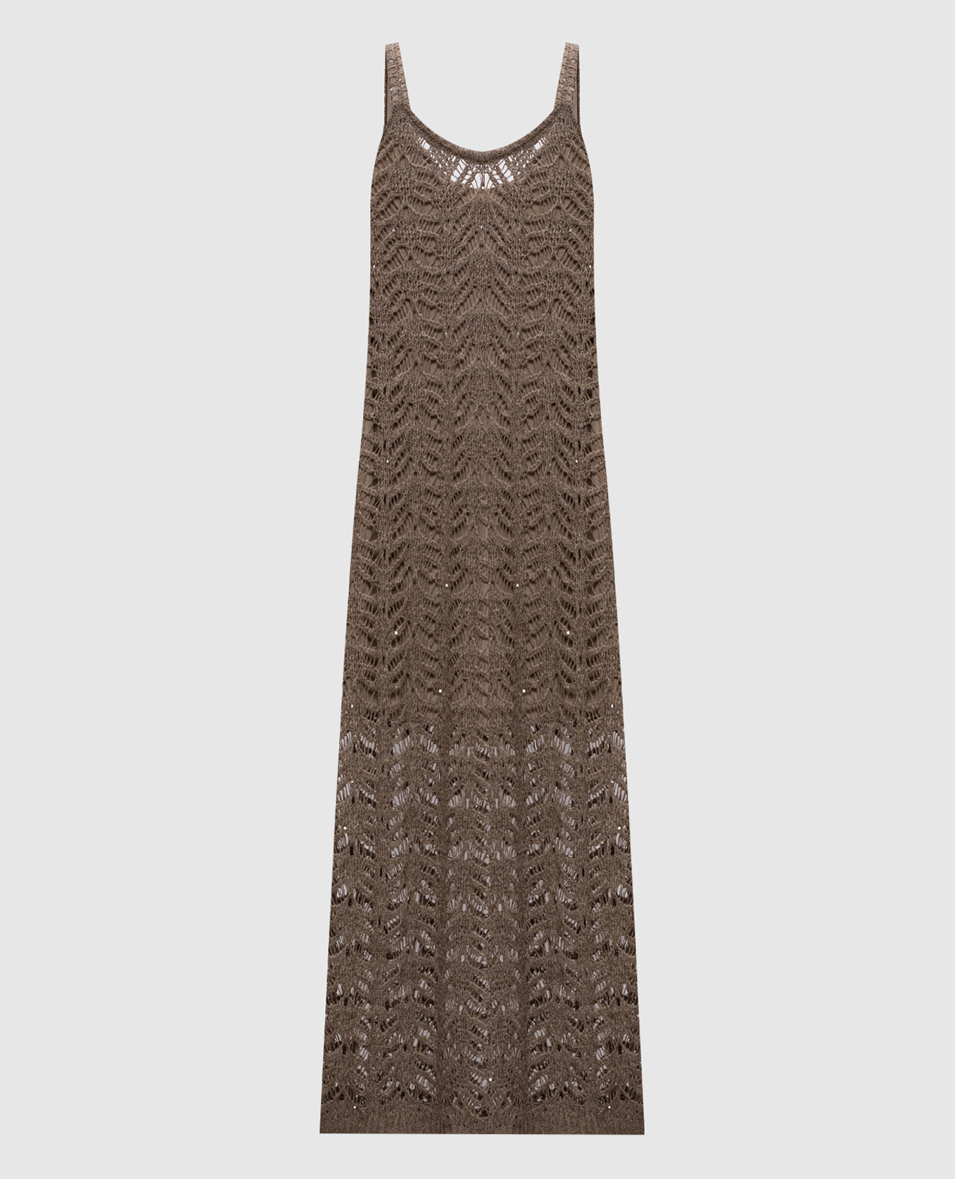 

Brown dress with linen and silk Brunello Cucinelli
