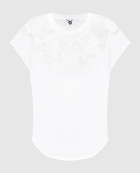 Twinset White top with floral patch 251LM2PEE