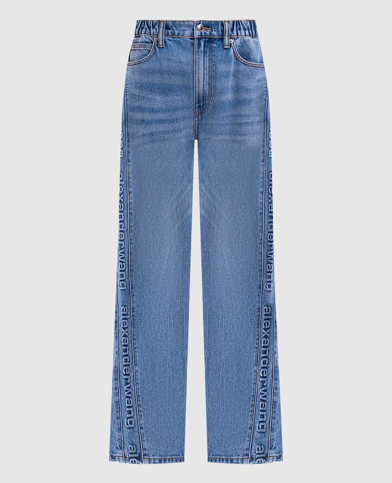 

Blue jeans with textured logo Alexander Wang