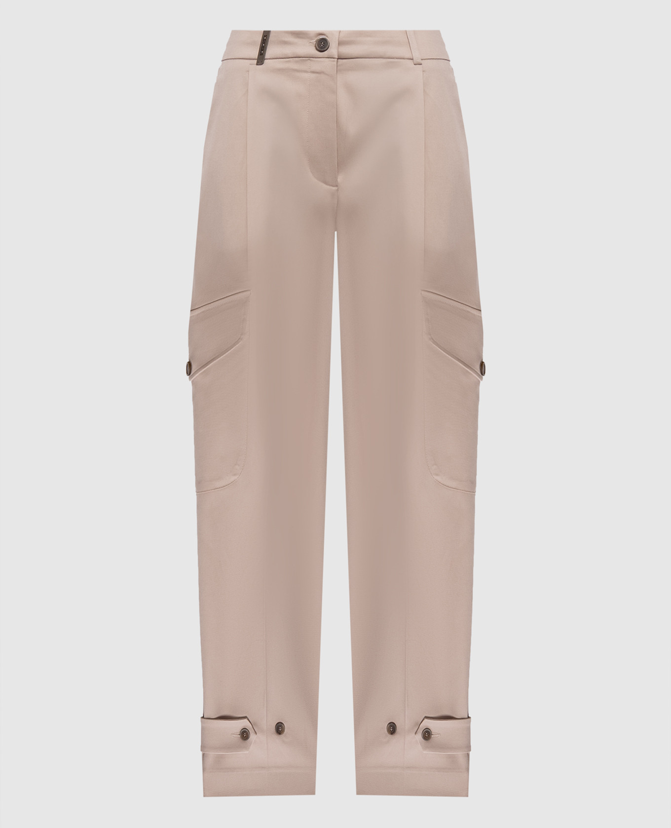 Beige cargo pants with brand patch Peserico