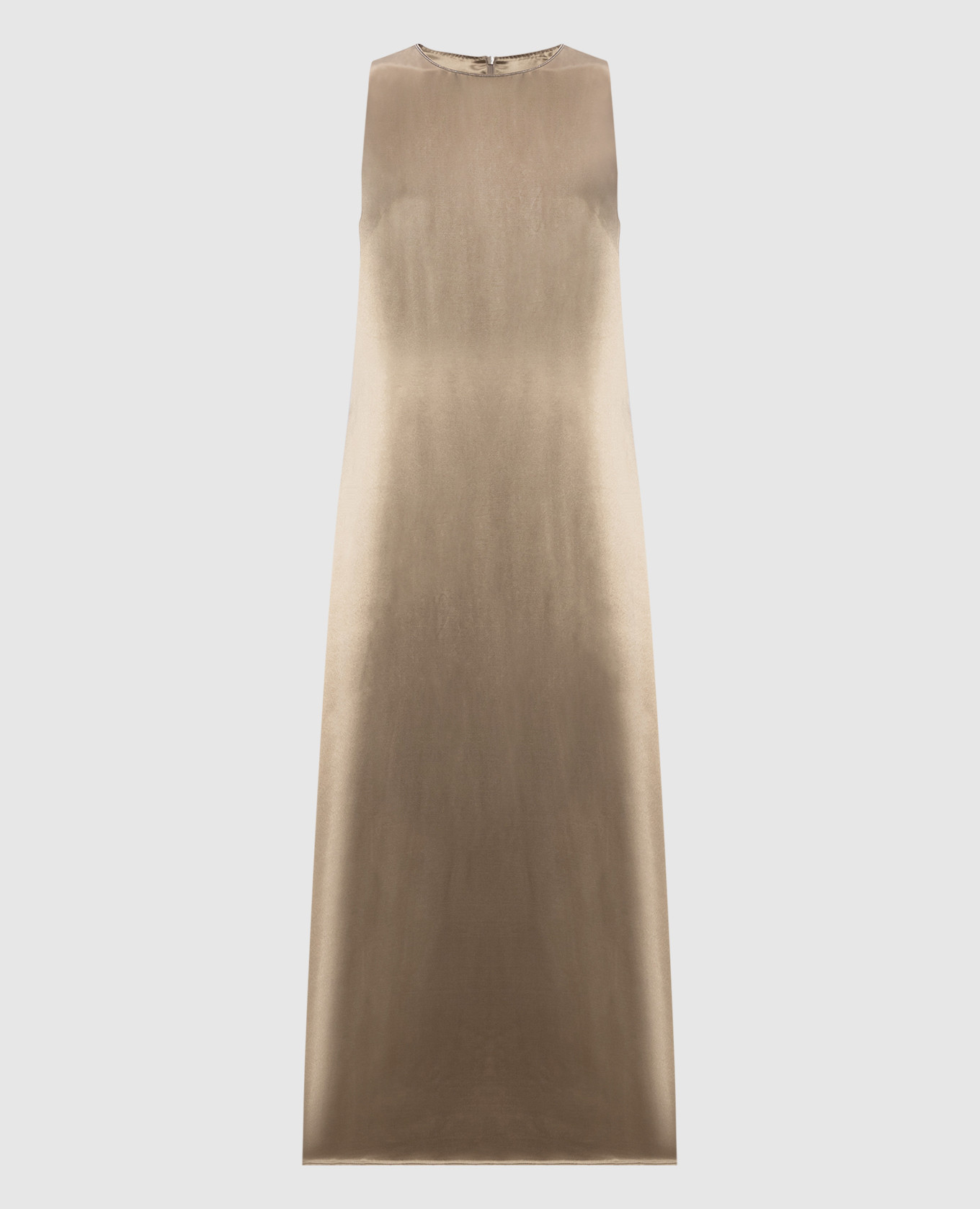 Khaki midi dress with monil chain Peserico