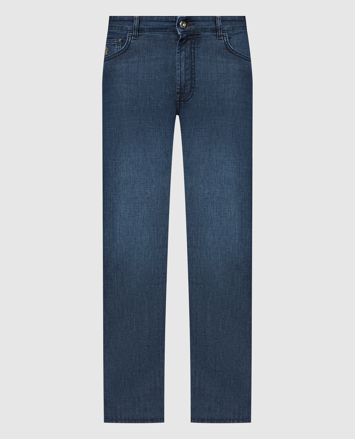 

Blue jeans with logo embroidery Stefano Ricci