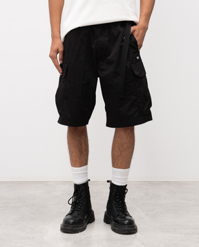 Riotdivision RD-Common black cargo shorts with belt RDCMNSGEN3