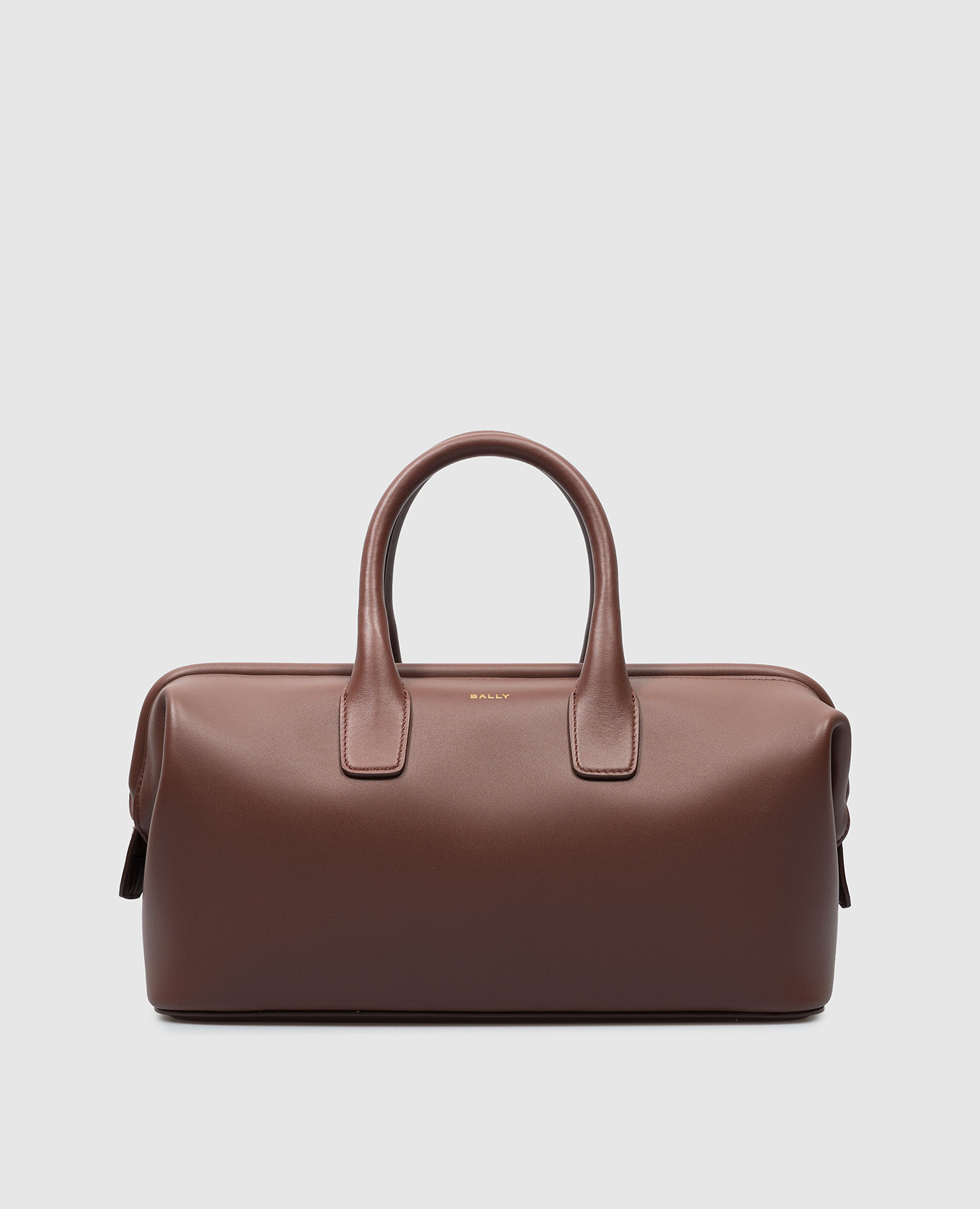 

Belle Small brown leather bag with logo print Bally, Коричневый