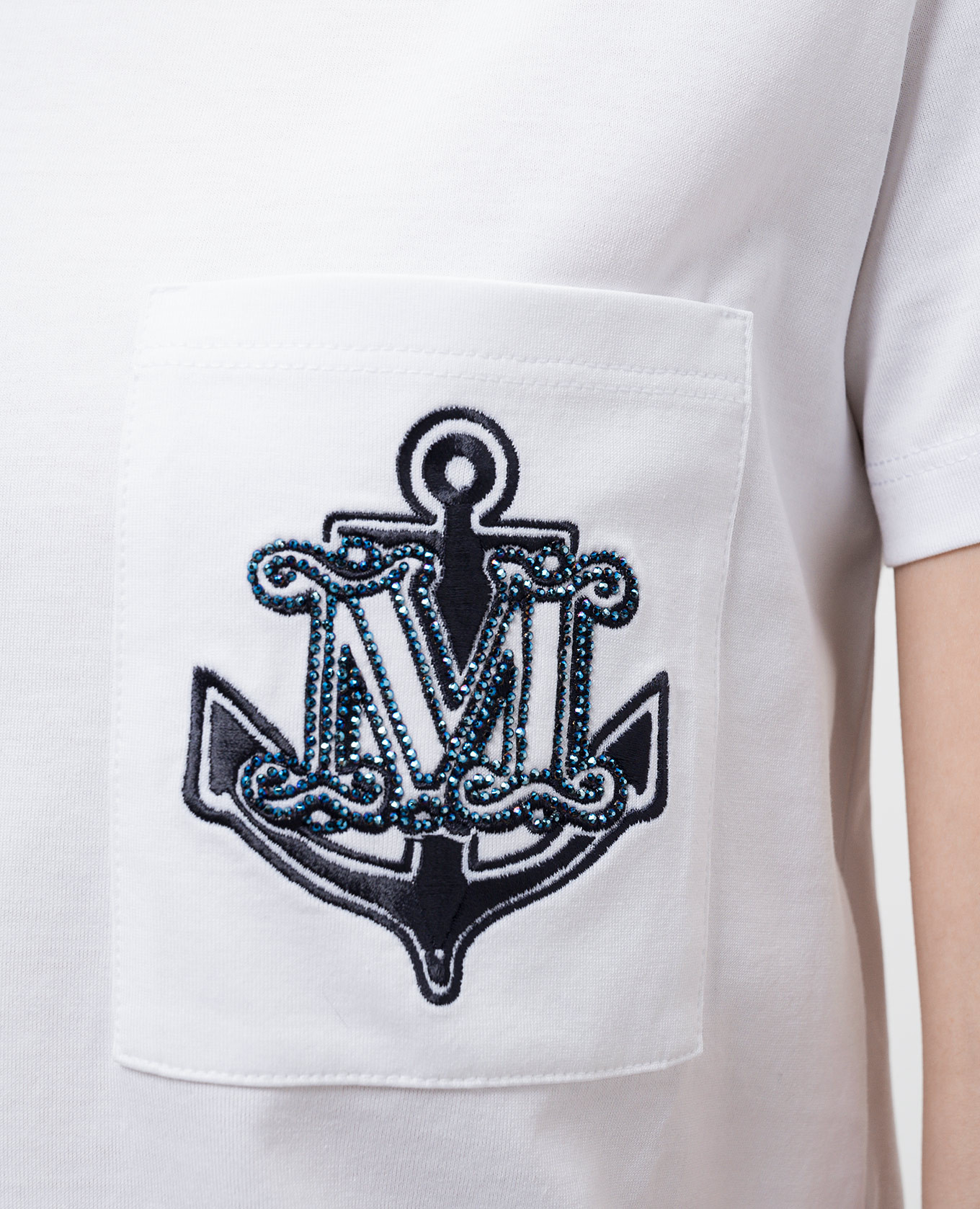

ACACIA white T-shirt with monogram logo with crystals Max Mara