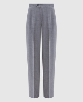 Twinset Gray wool patterned pants 252TP2632