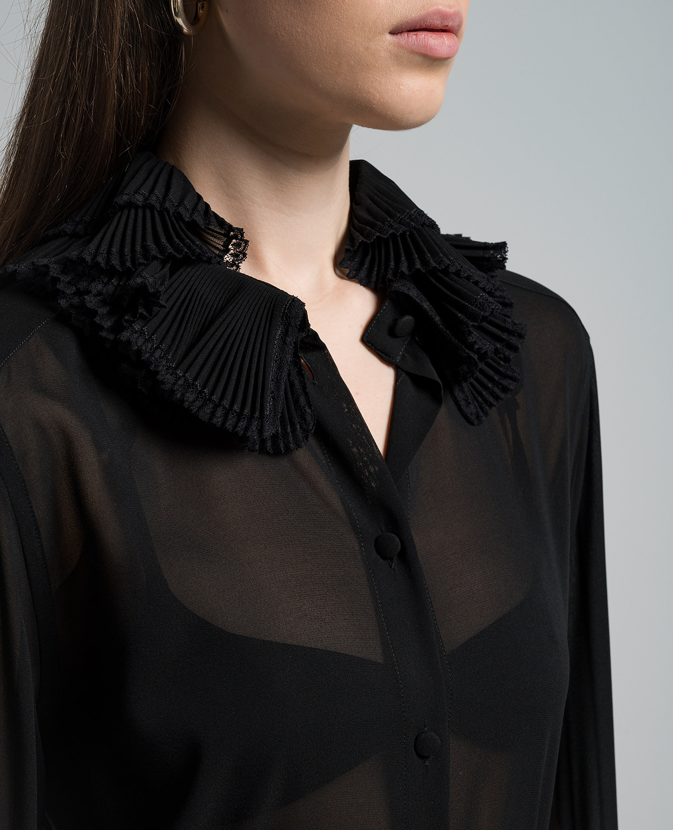 Black silk blouse with pleating Dolce&Gabbana 5