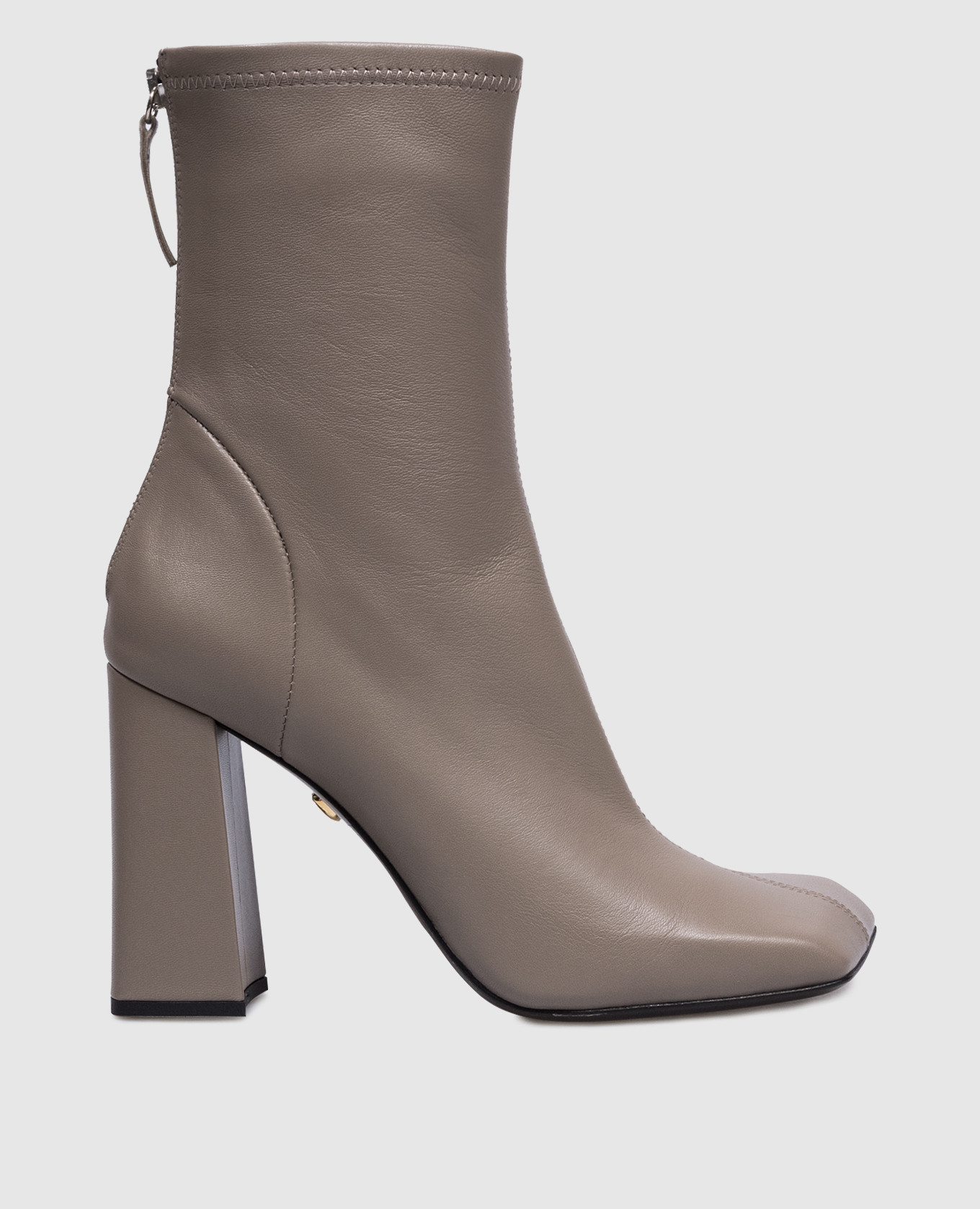 Beige leather ankle boots babe pay pls