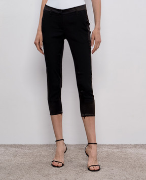 Brunello Cucinelli Black striped silk capris M0C59P1426y
