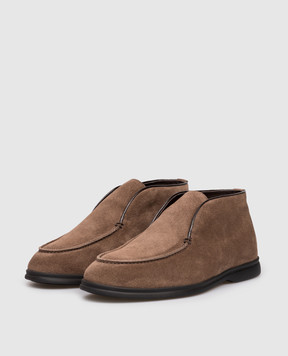 Lanciotti De Verzi Fusco Brown Suede Desert Boots FUSCOPELLICCIAVELOUR