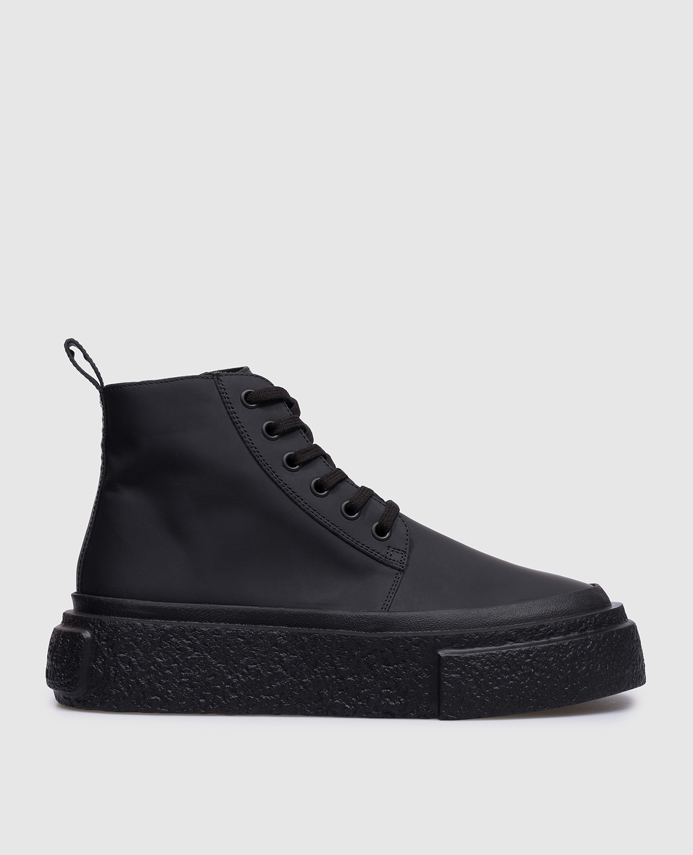 Black leather boots with logo maison margiela mm6