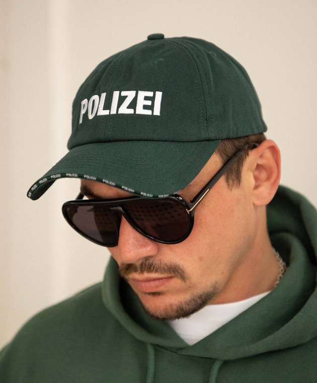 キャップ VETEMENTS SS25 'Polizei' cap (UA66CA130E GREEN) Vetements Polizei Cap - Green - Women | UA66CA130EGREEN