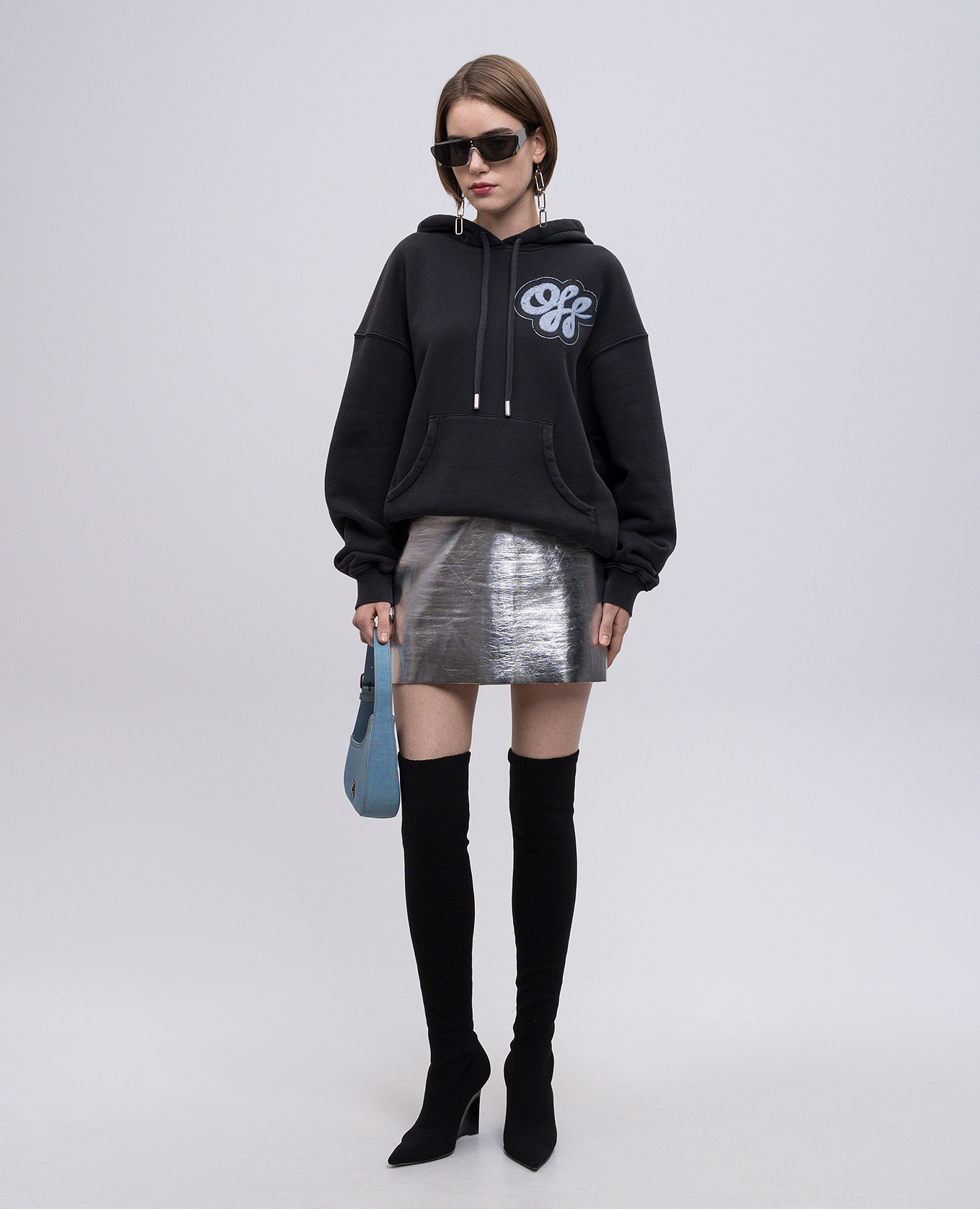 

Grey hoodie with logo print Off-White