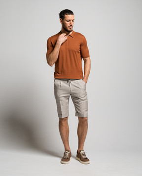 Enrico Mandelli Beige linen, wool and silk shorts GYMSHO5334