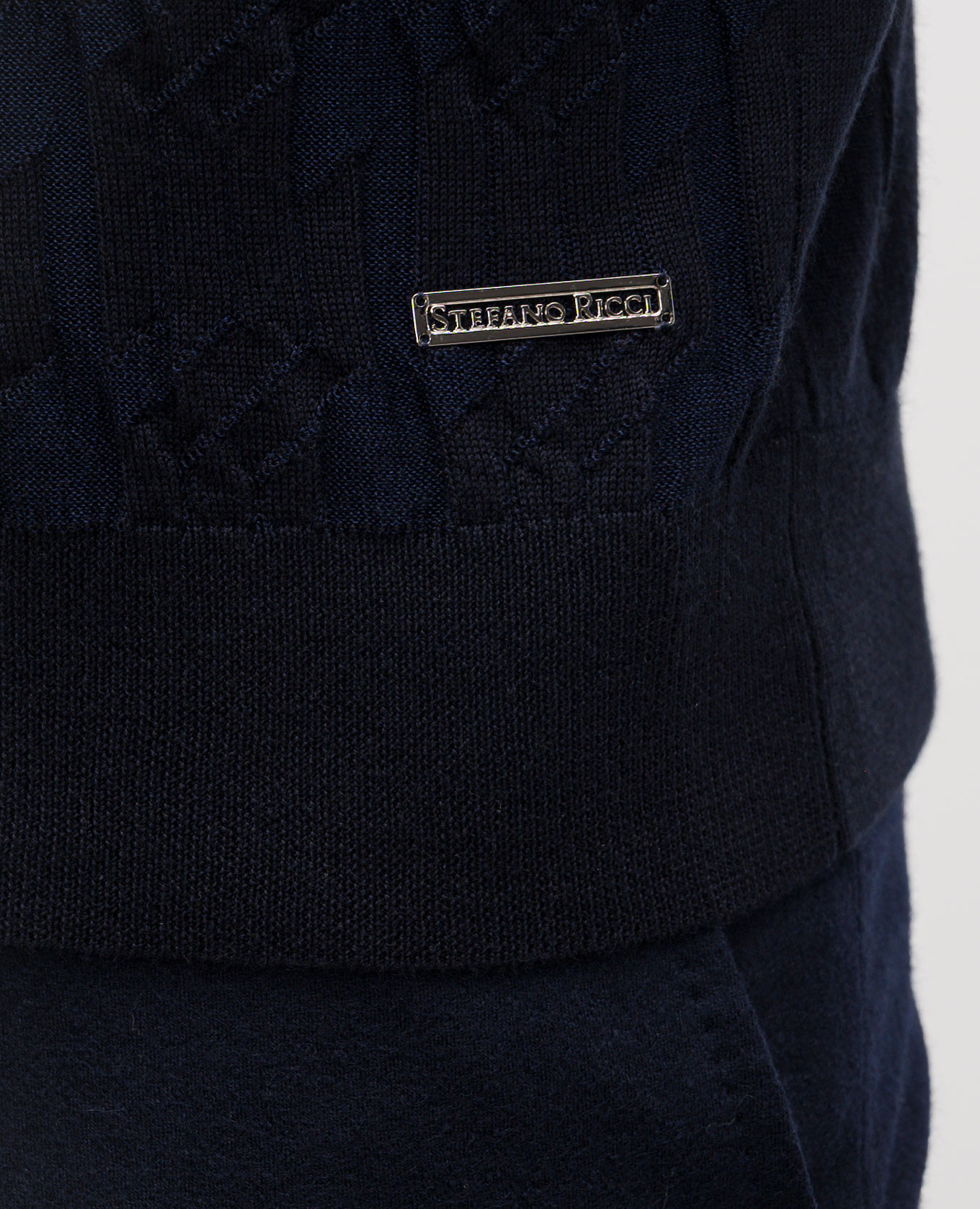 

Blue cashmere and silk patterned jumper Stefano Ricci