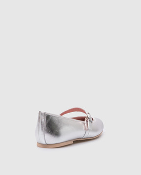 Pretty Ballerinas Children's leather silver ballet shoes Hermione 49113