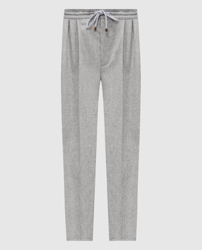 Brunello Cucinelli Grey melange wool trousers M038PE1710