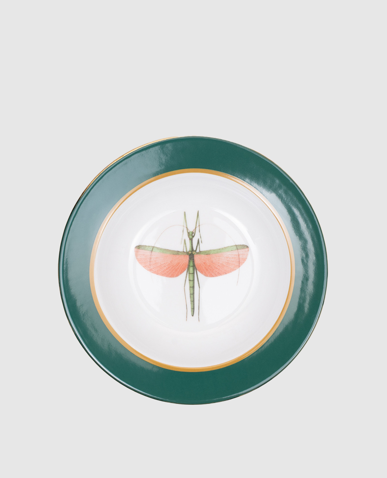 

Set of white porcelain soup plates with 18k gold plating La DoubleJ