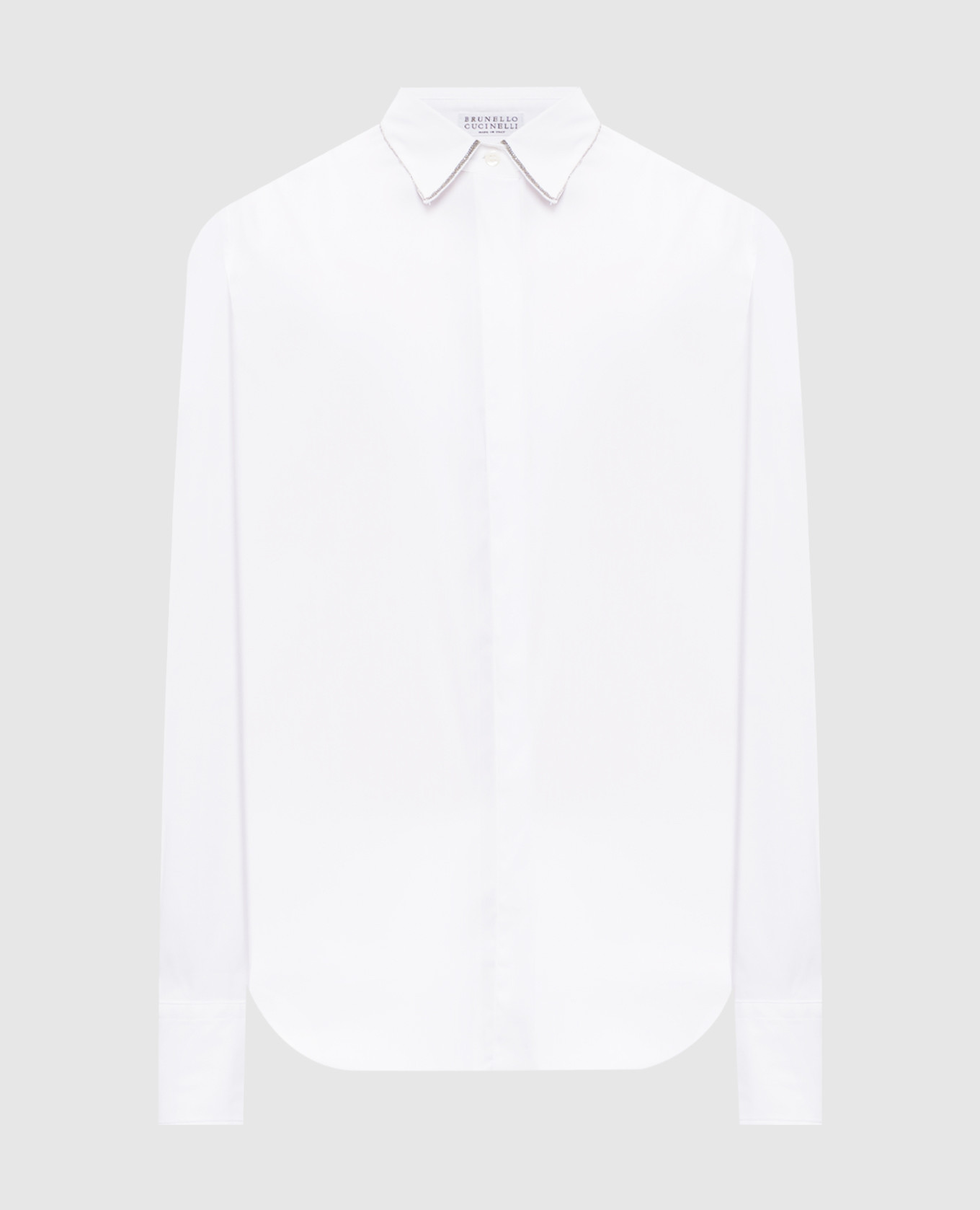 White shirt with a monil chain Brunello Cucinelli