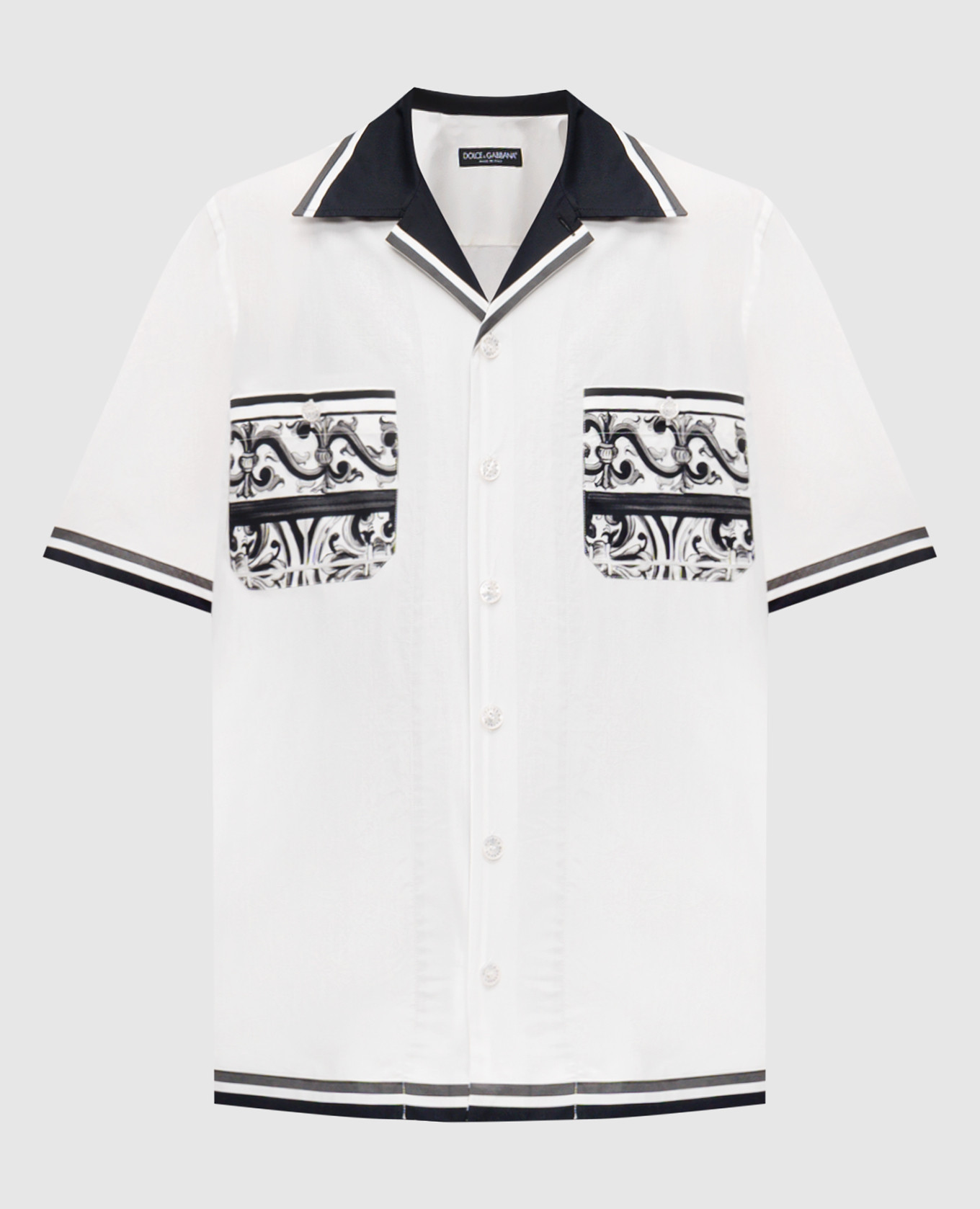 White short-sleeved shirt with print Dolce&Gabbana
