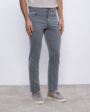Stefano Ricci Grey jeans with logo patch MFT51B3140T286BK