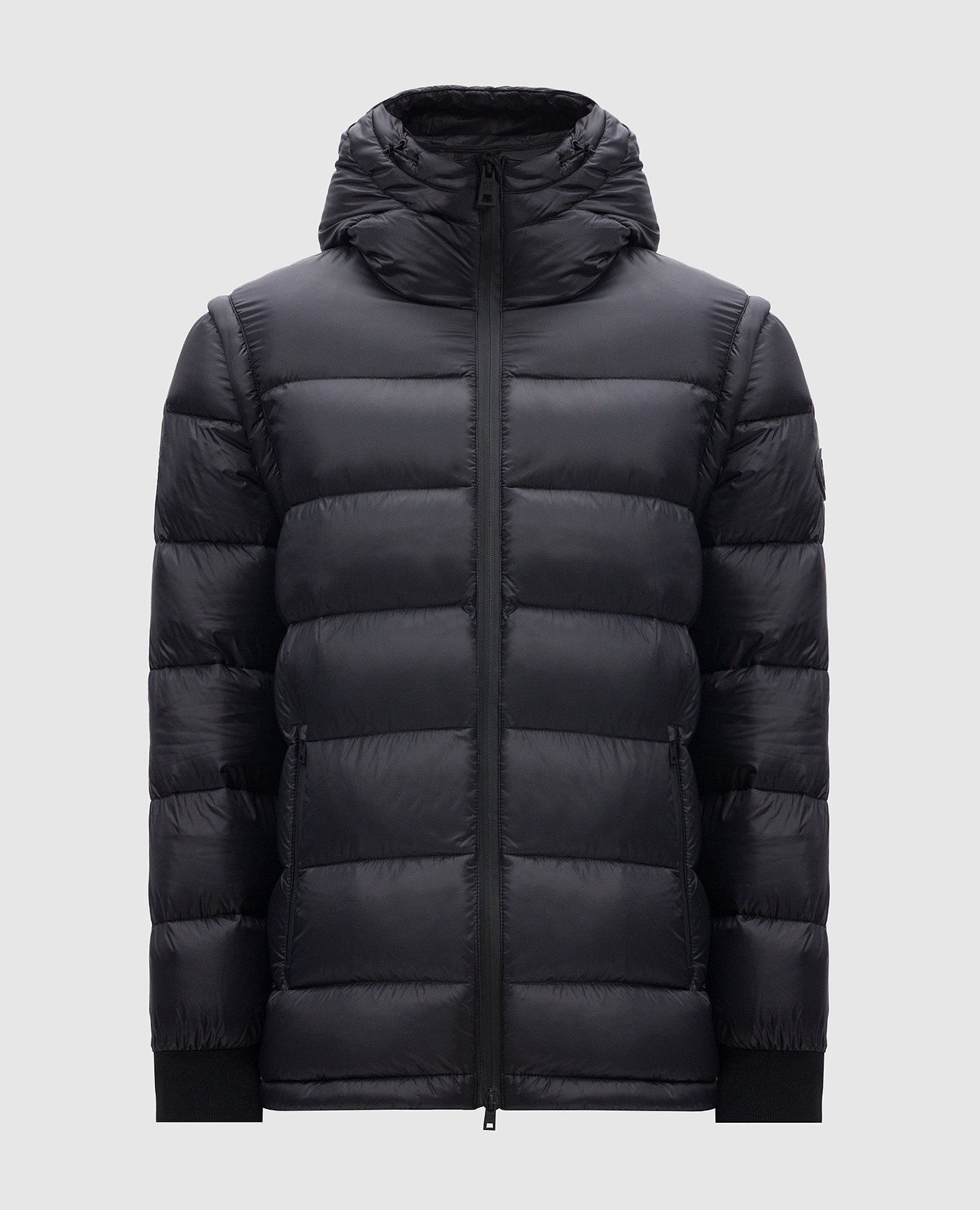

Black quilted down jacket with removable sleeves Gianfranco Ferre