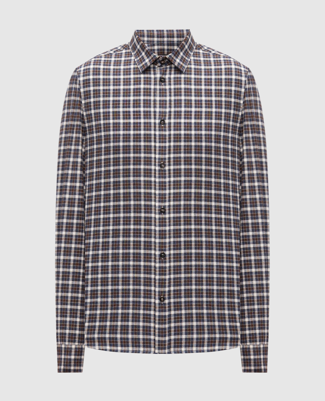 Gray checkered shirt Peserico