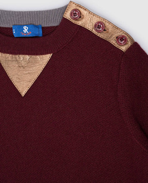 Stefano Ricci Children's burgundy cashmere sweater K808003GSYY16483