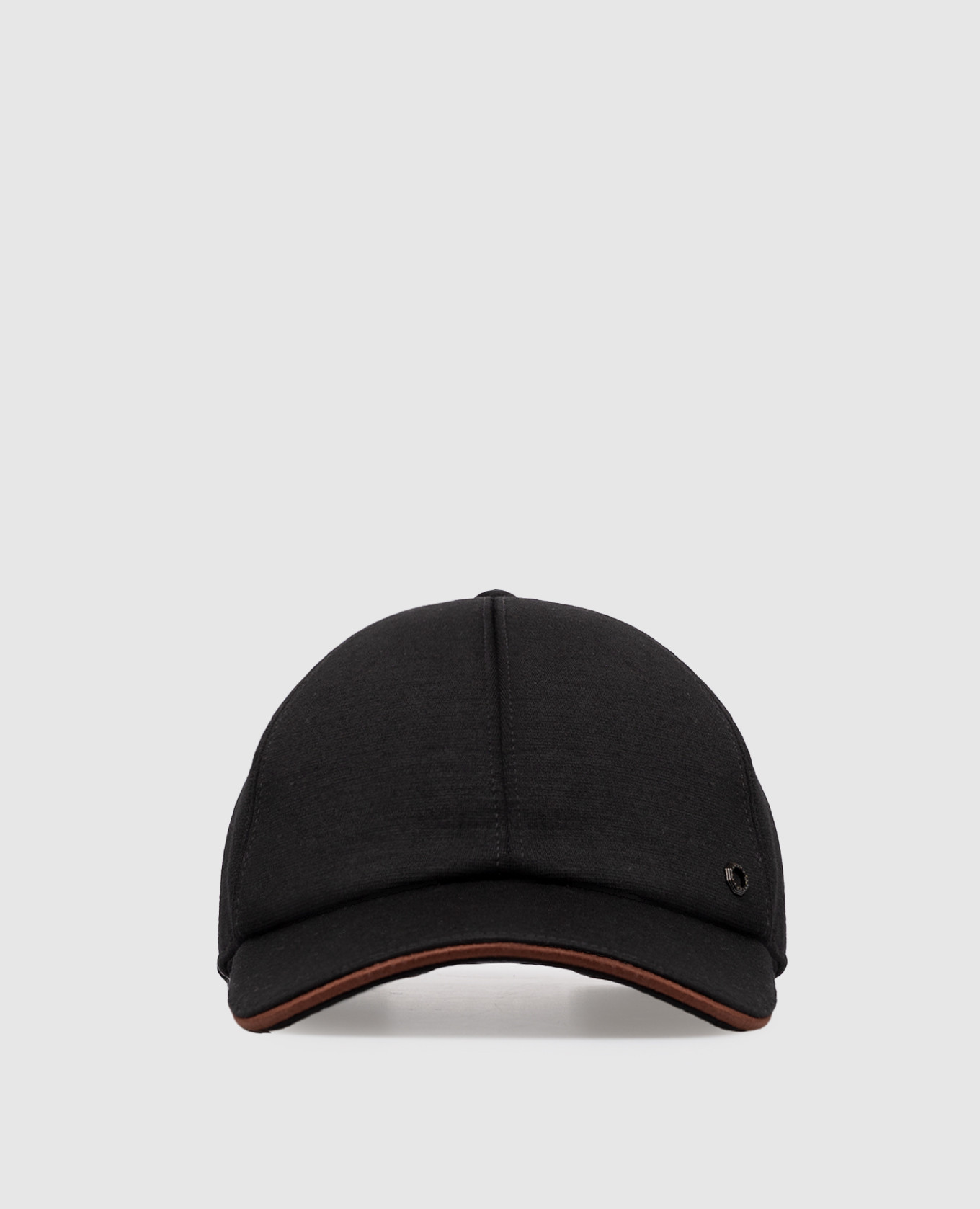 Black wool cap with logo