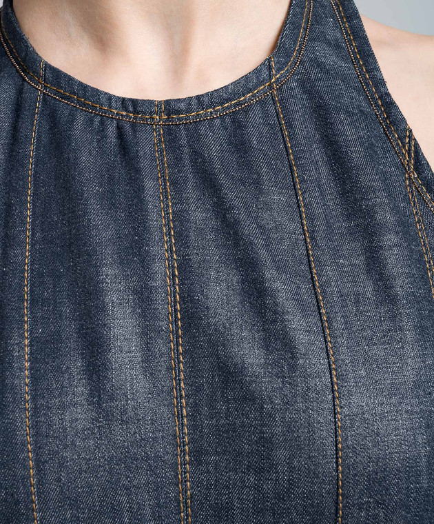 white christmas dresses Brunello Cucinelli Denim Mini Dress – Bluefly main image 1