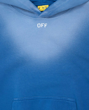 Off-White Baby blue hoodie with a frayed effect OBBB001S25FLE005