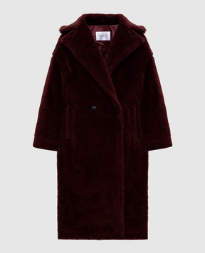 Max Mara TEDGIRL burgundy double-breasted alpaca and silk coat TEDGIRL