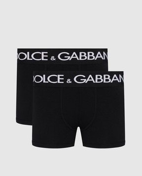 Dolce&Gabbana Set of black boxer shorts with logo M9D70JONN97