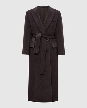 Brunello Cucinelli Brown double-breasted wool and cashmere coat MD5329893